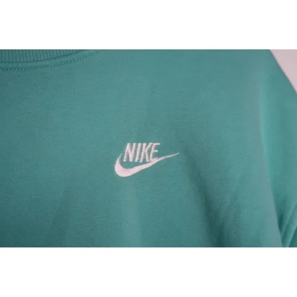 Nike Women's Crewneck Sweatshirt XL Teal Embroidered Swoosh Pullover Lounge - Picture 4 of 11